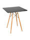 Table Kitchen Wooden Black 60x60x75.5cm