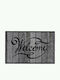 Sdim Πατάκι Εισόδου Μοκέτα με Αντιολισθητικό Υπόστρωμα Ambiance 315 Welcome Wood Classic Γκρι-Μαύρο 50x75εκ. Πάχους 8mm
