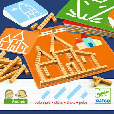 Djeco Kids' Craft Εικόνες Σύνθεσης με Ξυλάκια for Children 5++ Years