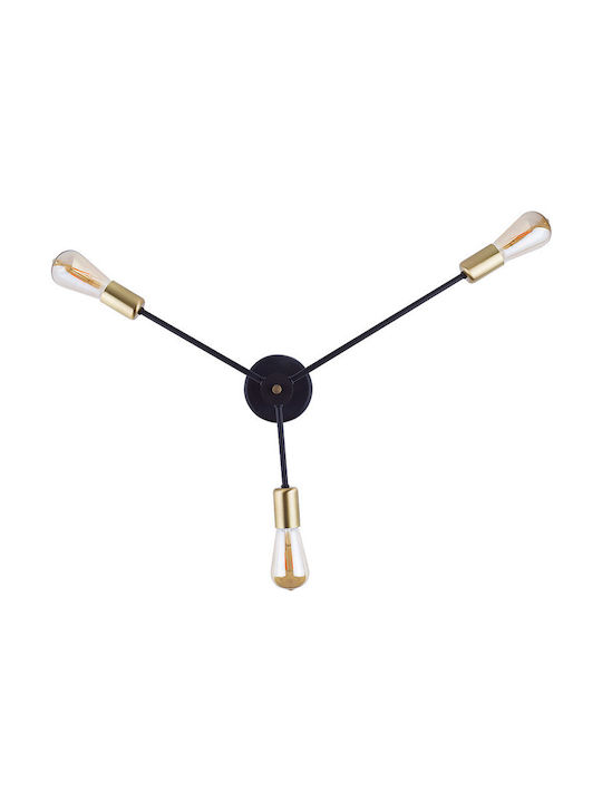 Nowodvorski Mill Vintage Metal Ceiling Light with Integrated LED Black