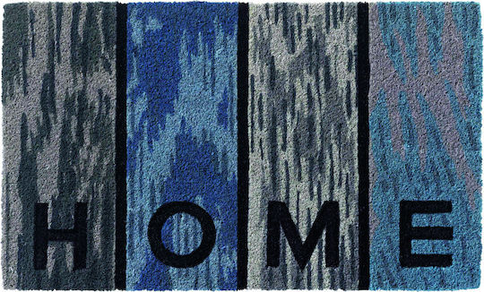 Sdim Fußmatte aus Kokosnussfasern mit rutschfester Unterlage Ruco Style 004 Woodpanel Home Blau 45x75cm Dicke 15mm