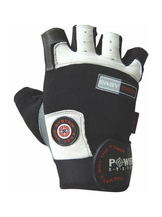 Power System Easy Grip PS-2670 Sporthandschuhe Fitnessstudio Schwarz/Weiß