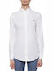 Women's Pique Monochrome Long Sleeve Shirt White