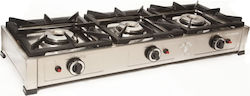 Calfer Gas Εστία Υγραερίου Τριπλή 11.1kW 117x40x20cm