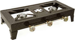 Calfer Gas Εστία Υγραερίου Διπλή 16kW 60x28x14cm Calfer Gas Εστία Υγραερίου Διπλή 16kW 60x28x14cm