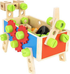 Kruzzel Kids Tool Ξύλινη Εργαλειοθήκη 2 σε 1 made of Wood for 3+ Years Old 71pcs