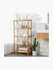 Songmics Επιδαπέδια Ραφιέρα Μπάνιου Bamboo με 4 Ράφια 60x26x130cm Καφέ