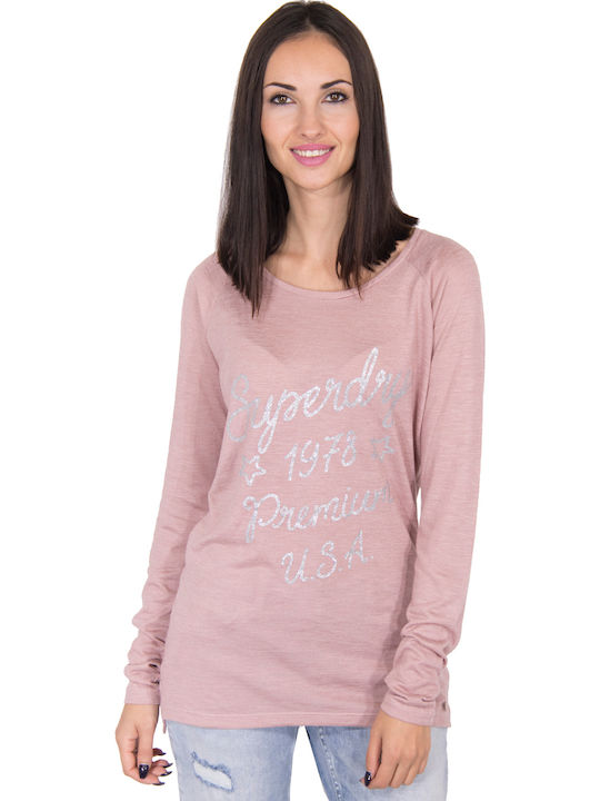 Superdry Parton Women's Blouse Long Sleeve Pink
