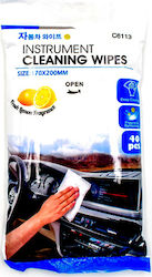 Cleaning Wipes for Car Dashboard with Scent Lemon 40pcs C6113