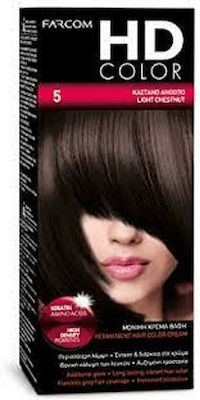 Farcom HD Color Set Hair Dye 5 Light Chestnut 60ml