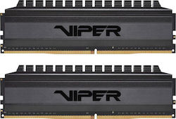 Patriot Viper 4 Blackout 8GB DDR4 RAM με 2 Modules (2x4GB) και Ταχύτητα 3200 για Desktop