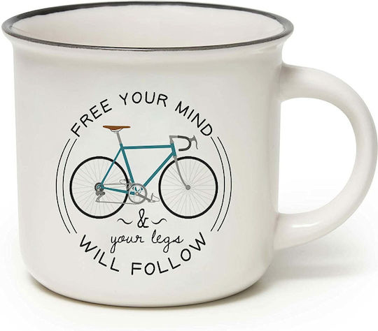 Legami Milano Cup-Puccino Bike Κούπα Κεραμική Λευκή 350ml