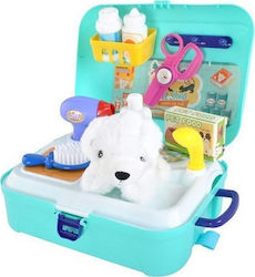 Role Play Toy Dog Grooming Backpack with Accessories for 3+ Years Old