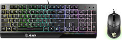 MSI Vigor GK30 Combo Set Gaming Keyboard with RGB lighting & Mouse (English US)