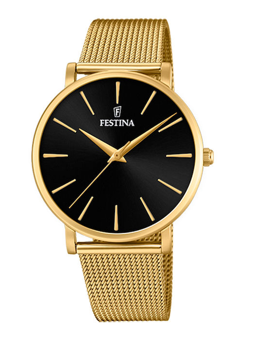 Festina Boyfriend Ladies Women's Watch with Gold Metal Bracelet