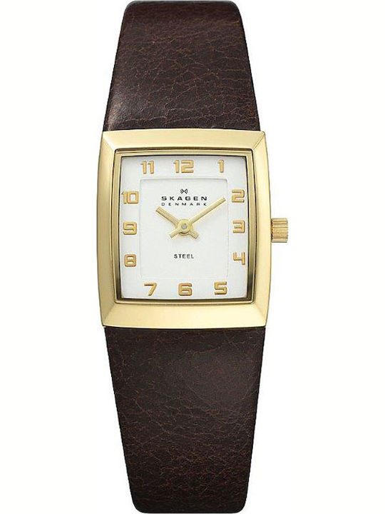 Skagen Ρολόι Μπαταρίας με Δερμάτινο Λουράκι Skagen Ρολόι Μπαταρίας με Δερμάτινο Λουράκι