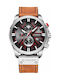 Curren Watch Chronograph Battery with Leather Strap Brown/Silver