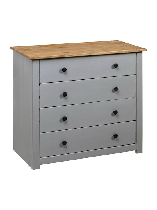 Panama Chest of Drawers of Solid Wood with 4 Dr...