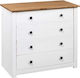 Panama Chest of Drawers of Solid Wood with 4 Drawers White 80x40x73cm