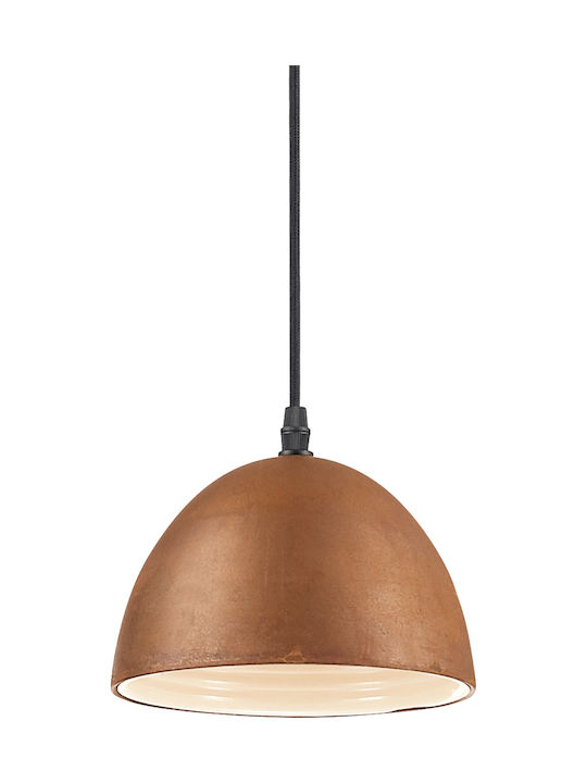 Ideal Lux Folk SP1 D18 Hängelampe Einfaches Licht Glocke für Fassung E27 Braun