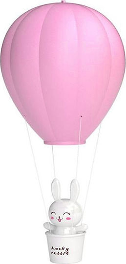 Spacecow Led Kids Decorative Lamp Hot Air Balloon Bunny Pink 30εκ.