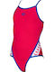 Arena Team Stripe Kinder Badeanzug Einteilig Fuchsie
