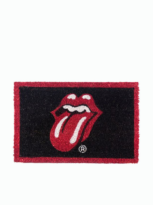 Πατάκι Εισόδου Μοκέτα με Αντιολισθητικό Υπόστρωμα Rolling Stones Μαύρο-Κόκκινο 40x60εκ.
