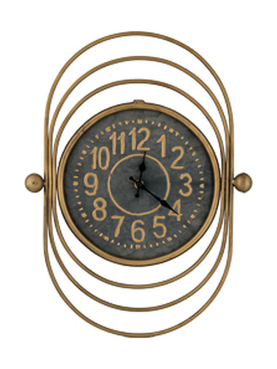 Zen Collection Ρολόι Τοίχου Μεταλλικό Μπρούτζινο 43.5x60cm