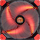 Thermaltake Luna 14 LED Case Fan 140mm (1000rpm / 60.55cfm) με Κόκκινο Φωτισμό και Σύνδεση 3-Pin / 4-Pin Molex Κόκκινο
