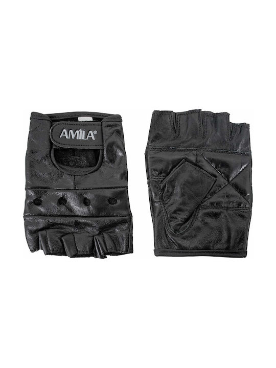 AMILA Men's Sports Gym Gloves S Black
