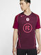 Nike F.C Home Bărbați T-shirt Sportiv cu Mânecă Scurtă Dri-Fit Burgundy