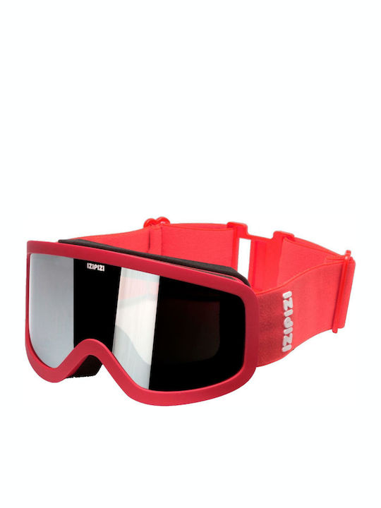 Izipizi Snow Ski- und Snowboardbrillen Erwachsene Rosa mit Spiegelobjektiv in Schwarz