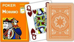 Modiano Poker 4 Jumbo Тесте Пластмасова Кафяв