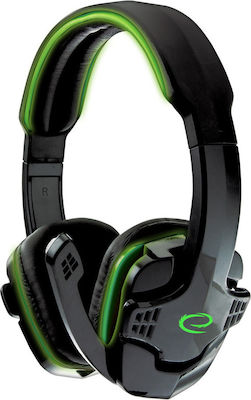 Esperanza Raven Over Ear Gaming Headset με σύνδεση 2x3.5mm Πράσινο