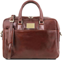 Tuscany Leather Urbino Shoulder / Handheld Bag for 15.6" Laptop Brown