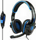 Sades GPower Over Ear Gaming Headset με σύνδεση 2x3.5mm Μπλε
