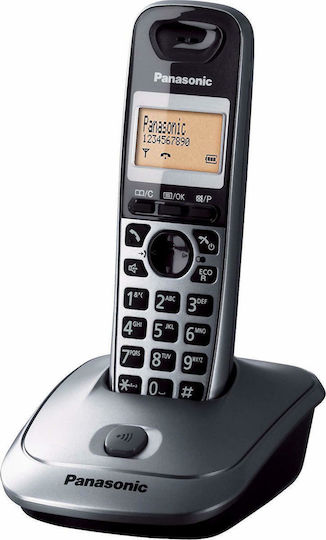 Panasonic KX-TG2511 Ασύρματο Τηλέφωνο με Ελληνικό Μενού Metallic Gray