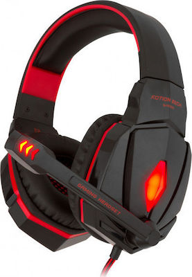 Kotion Each G4000 Over Ear Gaming Headset με σύνδεση USB / 3.5mm Κόκκινο