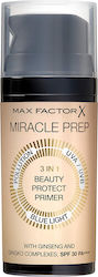 Max Factor Miracle Prep Primer pentru față sub formă cremoasă cu protecție SPF 30SPF 3 in 1 Beauty Protect 30ml