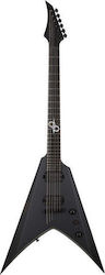 Solar Guitars V2.6C G2 Electric Guitar Flying V With Carbon Black Matte Case