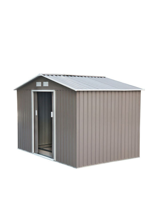 Metallic Galvanized Garden Warehouse with Double-Leaf Door & Air Vent Γκρι L2.77xW1.91xH1.92cm