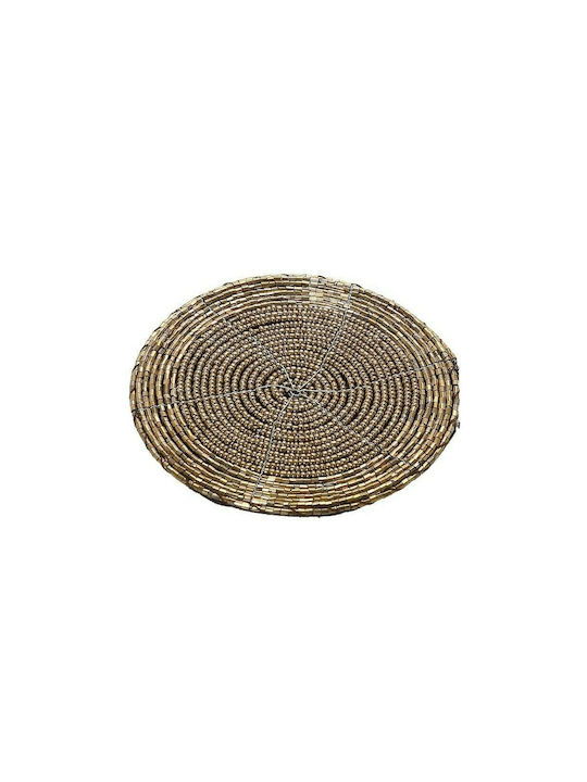 Espiel Coaster Round Plastic Gold 10cm 1pcs