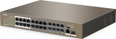 Tenda TEF1126P-24-250W Unmanaged L2 PoE+ Switch with 24 Gigabit (1Gbps) Ethernet Ports and 24 SFP Ports