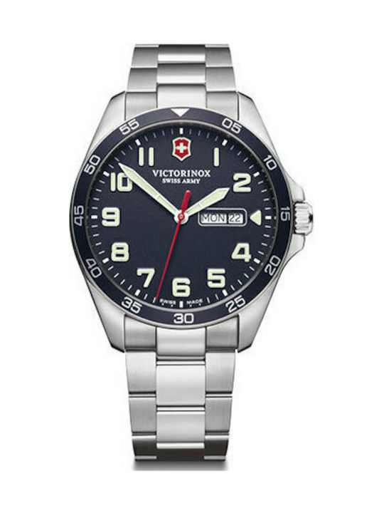 Victorinox Fieldforce Uhr Batterie mit Silber Metallarmband