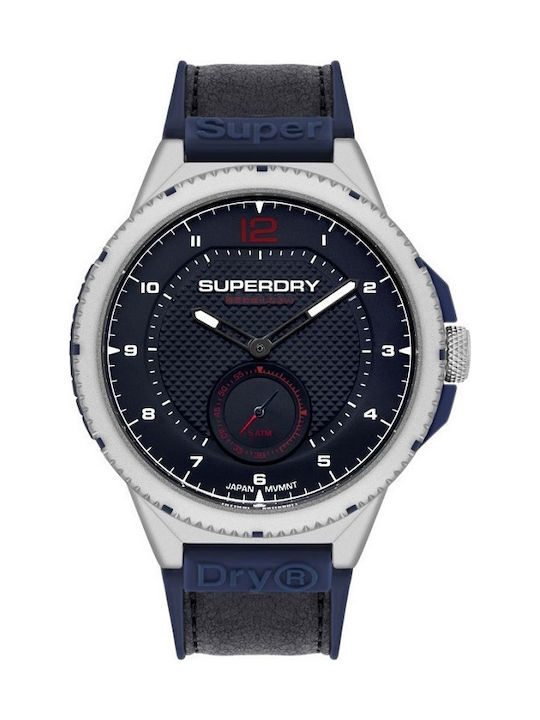 Superdry Marksman Sport Ανδρικό Ρολόι 42mm Μπαταρίας με Μαύρο Καουτσούκ Λουράκι