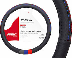 AMiO Car Steering Wheel Cover SWC-10-M with Diameter 37-39cm Leatherette Black