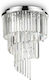 Ideal Lux Carlton Classic Ceiling Light with Socket E14 with Crystals 50pcs Silver