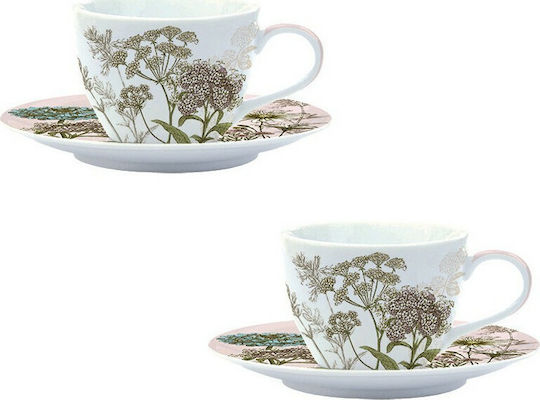 Marva Botanica Set Căni Ceai Din porțelan Roz 2buc