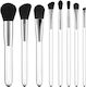 Tools for Beauty Σετ με Πινέλα Μακιγιάζ από Συνθετική Τρίχα Transparent Handle 8τμχ