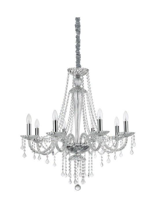 Ideal Lux Amadeus SP8 Candelabru 8xE14 cu Lumânări Transparent 168777